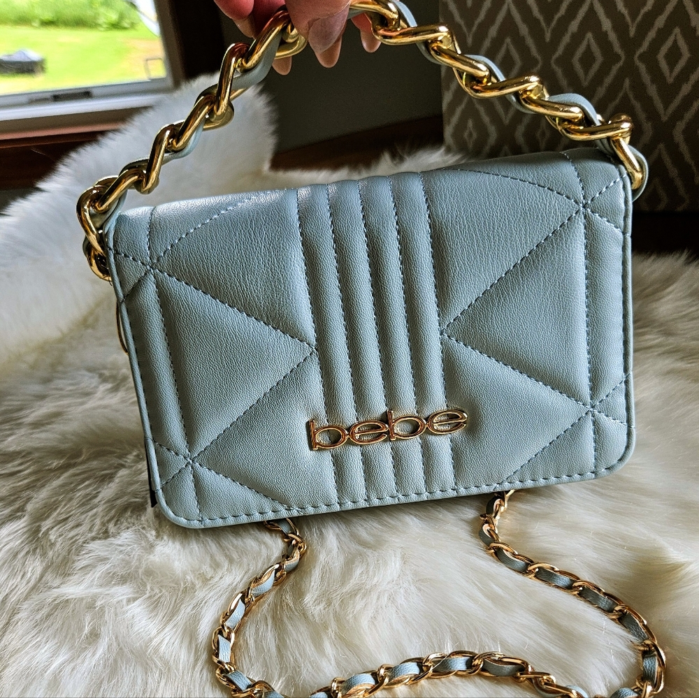 bebe leather & chain 2 way bag NWT